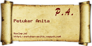 Petuker Anita névjegykártya